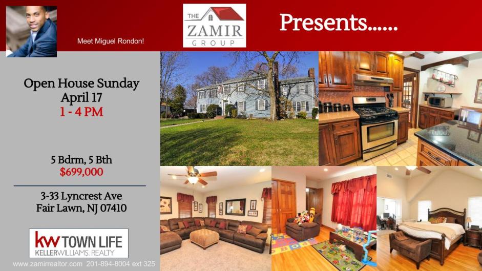 Zohar Zack Zamir Fair Lawn Real Estate Keller Williams Town Life Open House This Weekend Top Producer