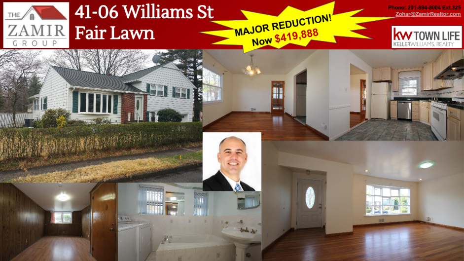 Williams St Fair Lawn Price Reduction Home for sale the zamir group