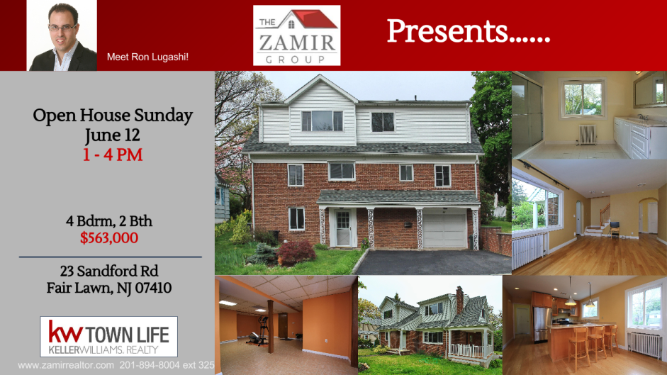 Home for Sale in Fair Lawn Zohar Zack Zamir Open Sunday