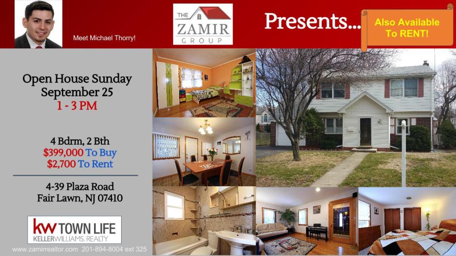 Plaza Rd Fair Lawn Just Reduced Open Sunday The Zamir Group